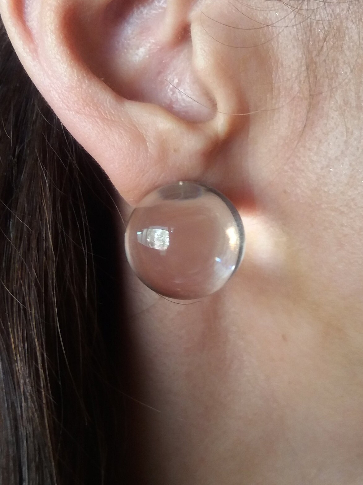 Big Earring, Large Ball Earring, Crystal Clear Earring, Acrylic Earring,  Big Ball Stud Earring, Big Studs, Disco Ball Earrings, Big Earrings 