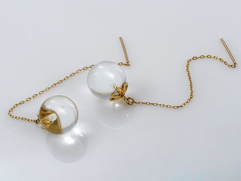 Disco Ball Earring Clear Lucite Earring Globe Earring Etsy
