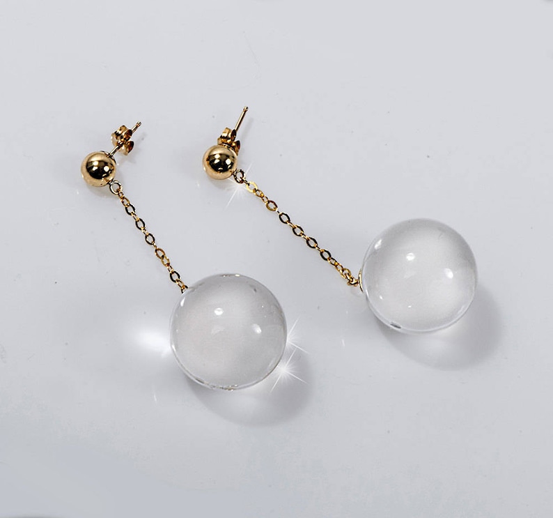 Big Earring Long Earring Lucite Earring Disco Ball Earring Etsy