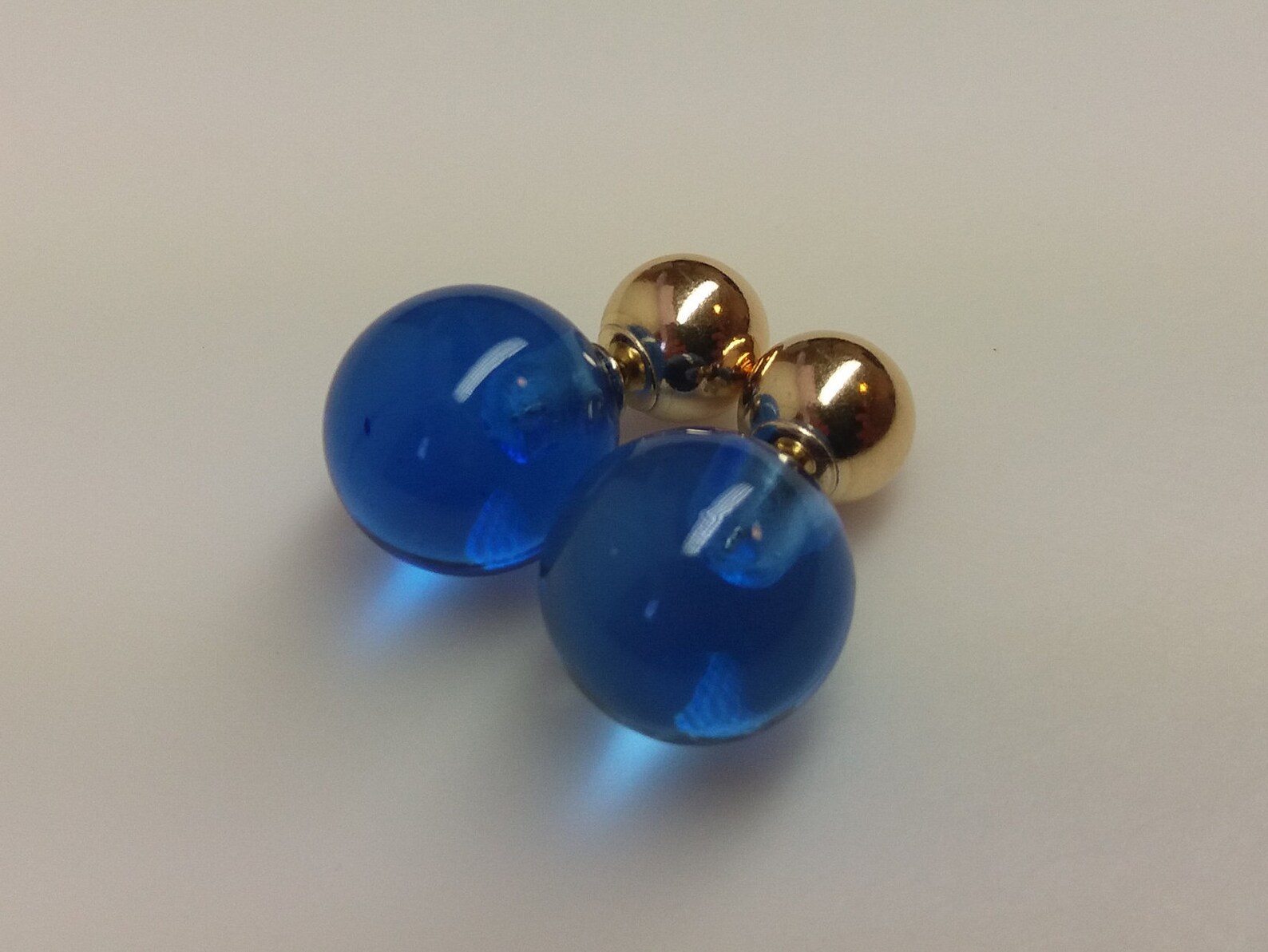 Double Sided Ball Earring Double Sided Stud Clear Lucite Etsy