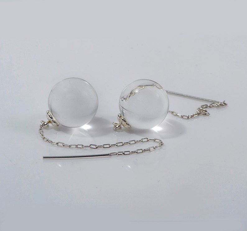 Disco Ball Earring Clear Lucite Earring Globe Earring Etsy