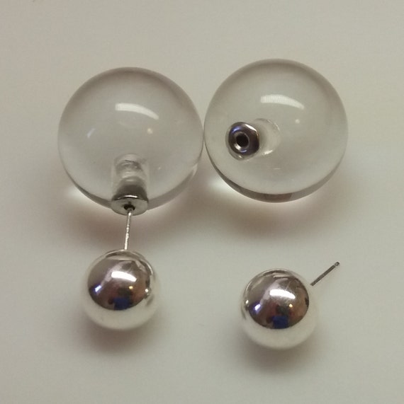 Big Earring, Large Ball Earring, Crystal Clear Earring, Acrylic Earring,  Big Ball Stud Earring, Big Studs, Disco Ball Earrings, Big Earrings 