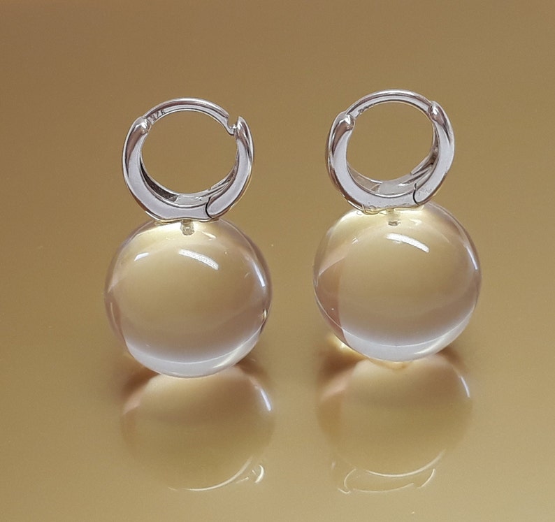 Big Disco Ball Earring Clear Lucite Earring Sphere Earring Etsy