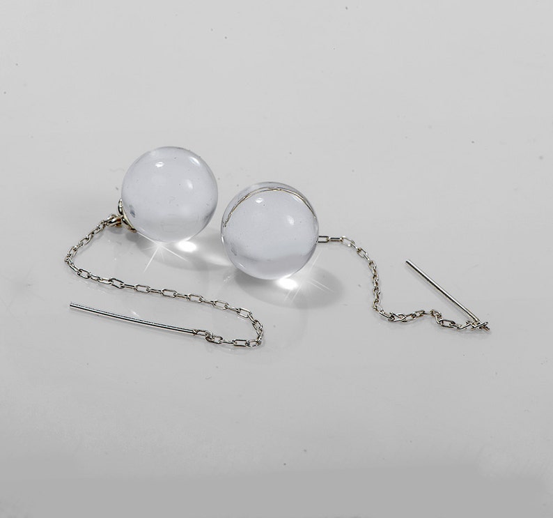 Clear Lucite Earring, Disco Ball Earring, Globe Earring, Crystal Ball