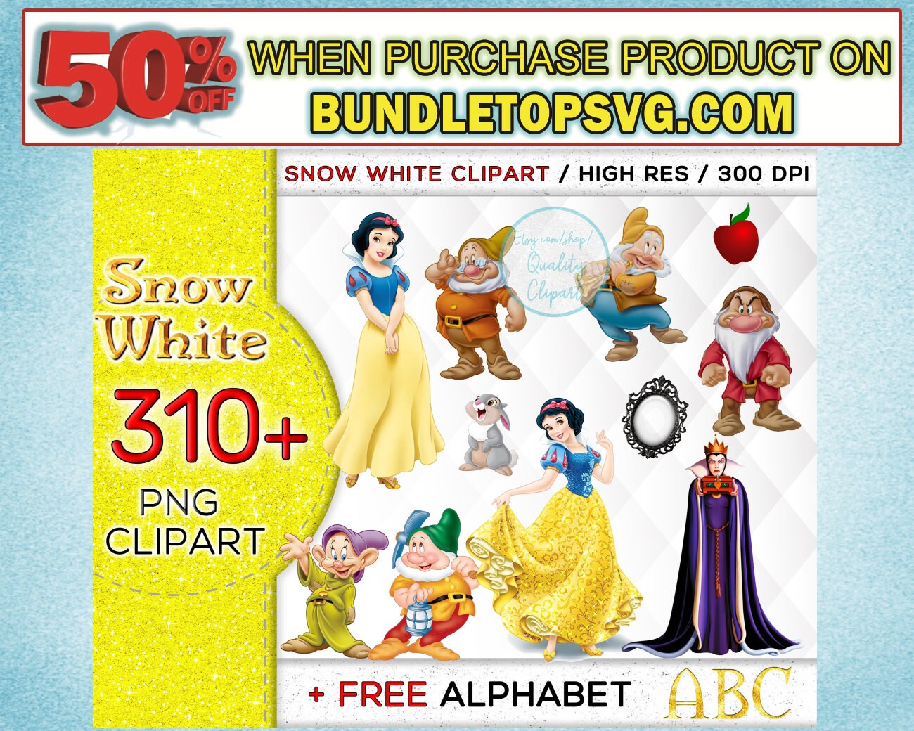 310 SCHNEEWITTCHEN Clipart Schneewittchen Geburtstag Etsy