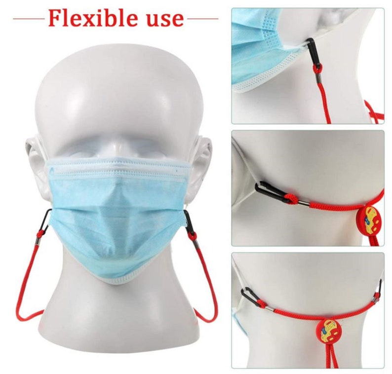 Adjustable Face Cover Lanyard Elastic Face Cover Neck Strap Ear Extension Saver Unisex One size fits all Lanyards Kids lanyard