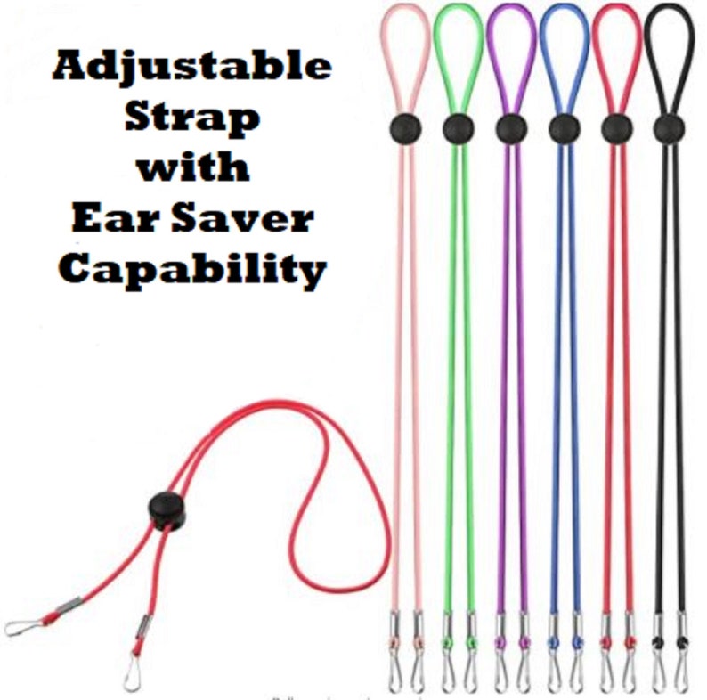 Adjustable Face Cover Lanyard Elastic Face Cover Neck Strap Ear Extension Saver Unisex One size fits all Lanyards Kids lanyard
