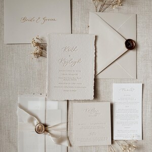 Invitaciones de boda con impresión tipográfica caligráfica / Invitación de boda con impresión tipográfica / Invitación de boda de lujo