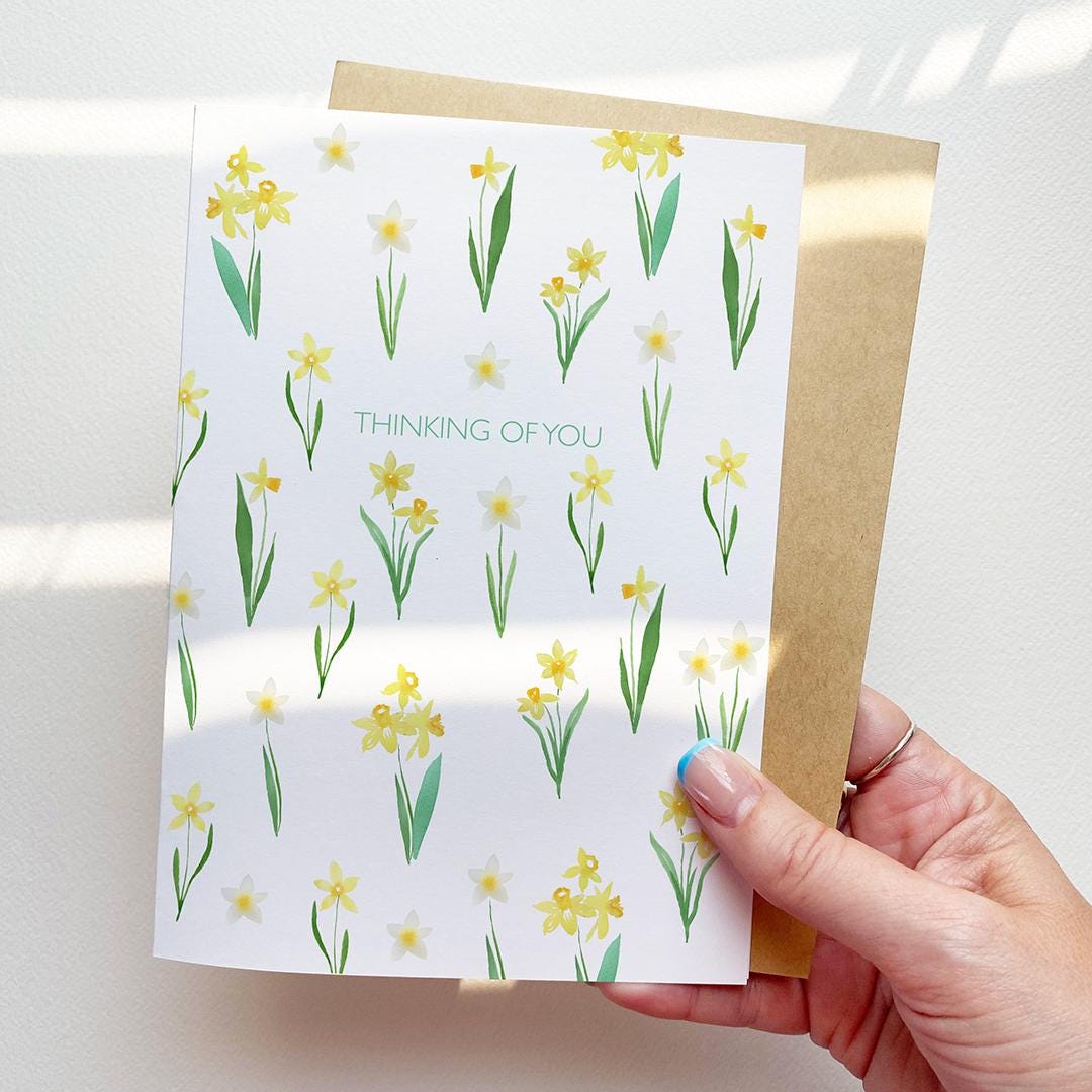 Watercolor Thinking of You Card: Floral Sympathy Card - Etsy
