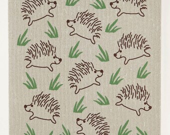 Handy Hedgehogs Swedish Dishcloth (by Three Bluebirds)