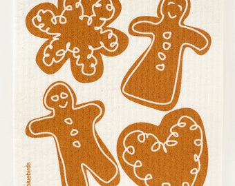 Gingerbread Swedish Dishcloth (by Three Bluebirds)