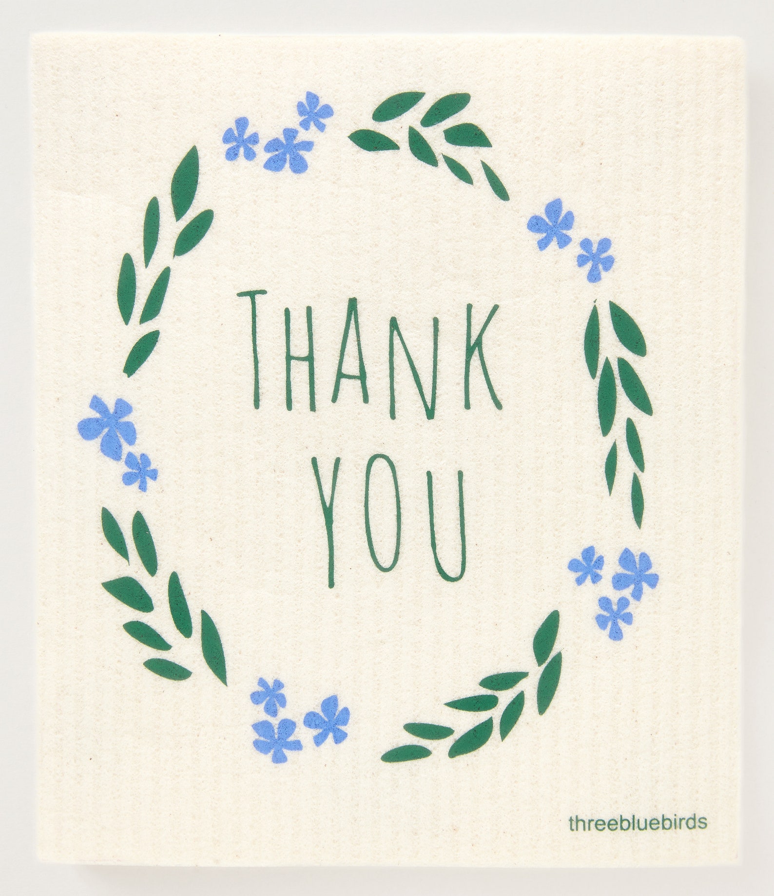 Thank You Swedish Dishcloth by Three Bluebirds Etsy