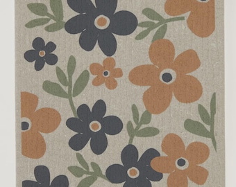 Flower Patch on Sand Swedish Dishcloth