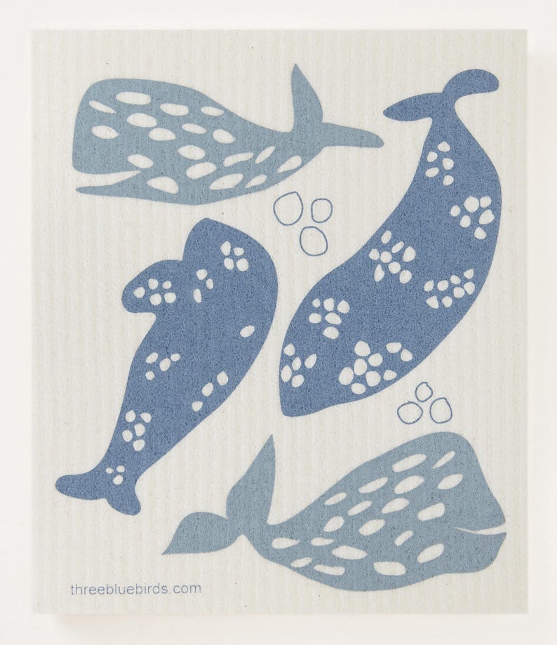 Three Bluebirds Swedish Dishcloth - Thumbnail 2