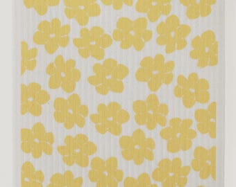 Yellow Poppies Swedish Dishcloth