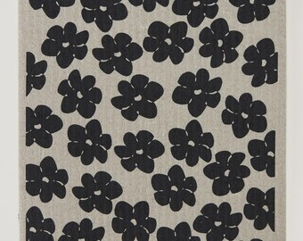 Black Poppies on Sand Swedish Dishcloth