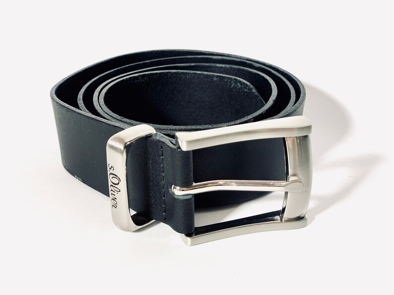 Black genuine leather vintage genuine leather belt belt mens leather belt tooled leather belt wide leather belt cowboy leather belt image 1