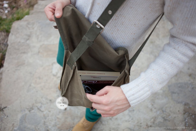 Monogrammed canvas bag monogram canvas bag messenger bag canvas messenger bag crossbody bag military bag army bag canvas backpack vintage