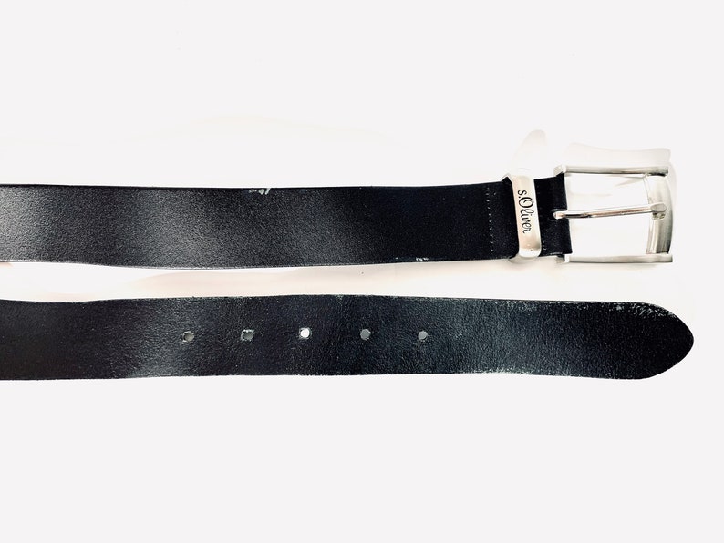 Black genuine leather vintage genuine leather belt belt mens leather belt tooled leather belt wide leather belt cowboy leather belt image 2