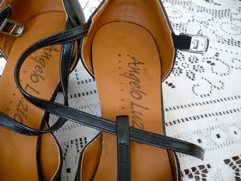 Ballroom Dance Shoes Angelo Luzio Black All Leather Shoes Like New