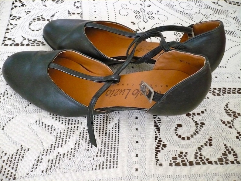 Ballroom Dance Shoes Angelo Luzio Black All Leather Shoes Like New