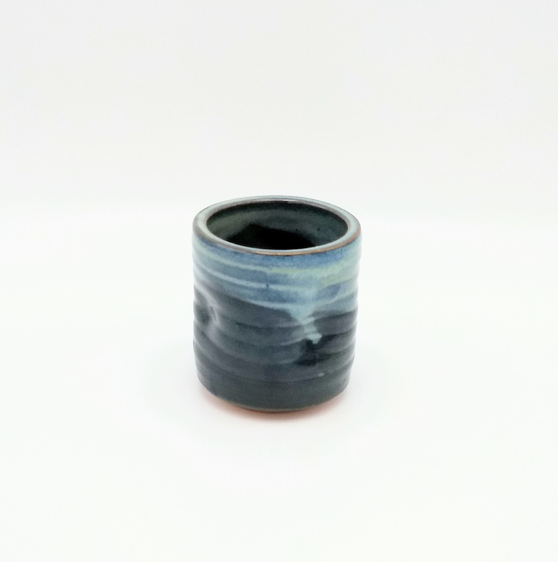 Handmade Pottery Juice Glass Blue Cheese Etsy