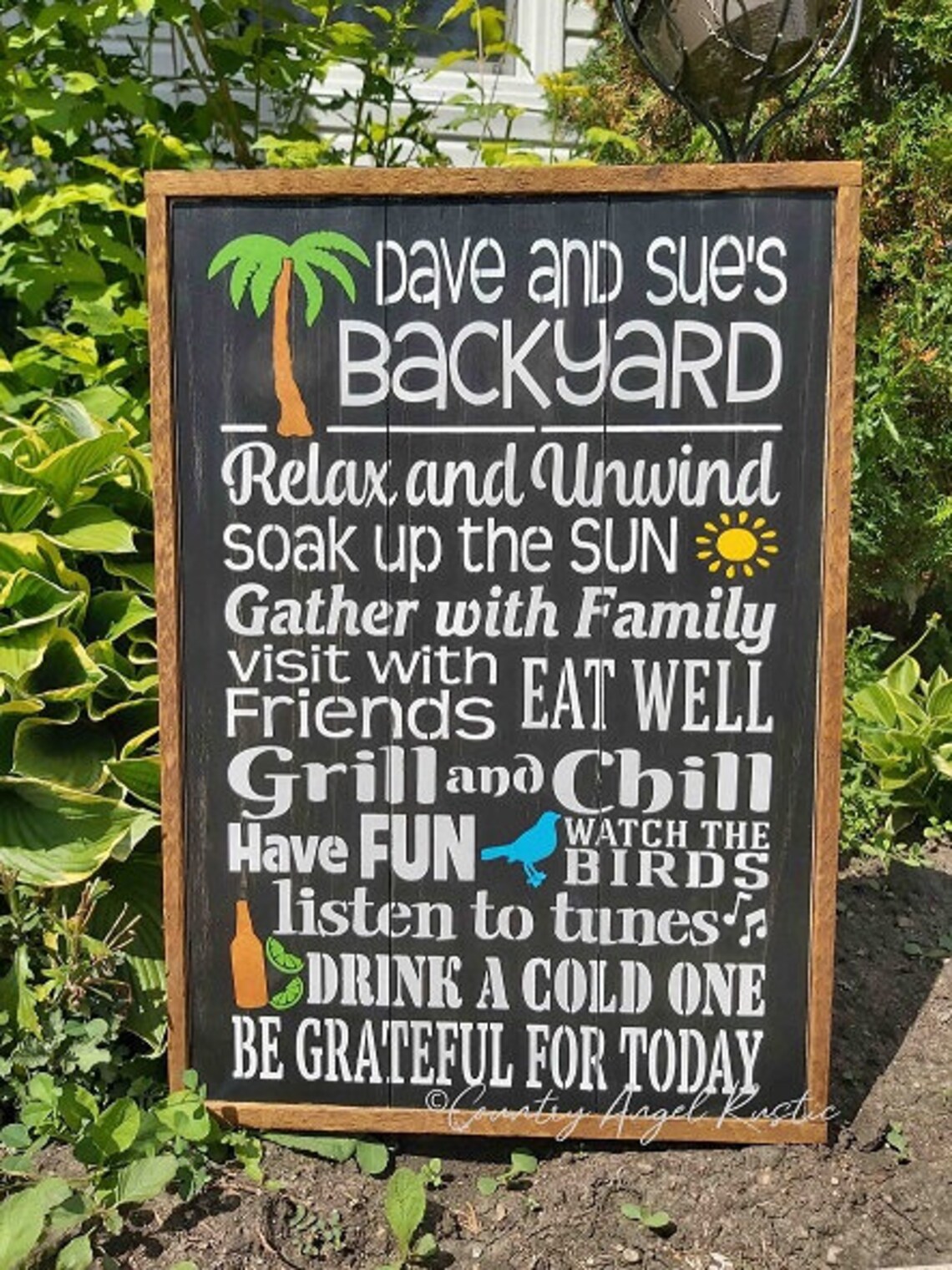 Patio Rules Personalized Rustic Patio wood sign Outdoor Etsy