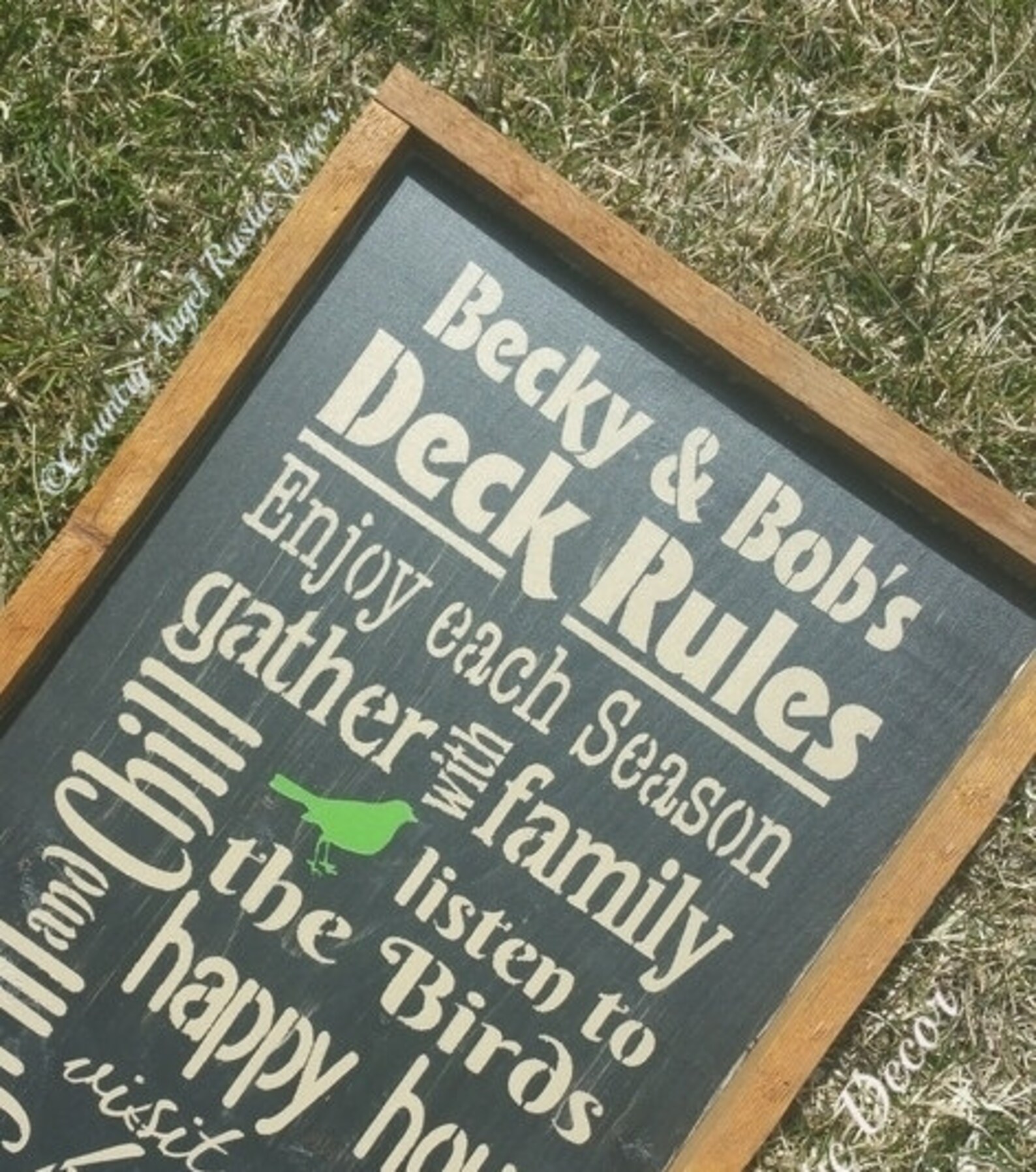 Personalized DECK RULES Rustic wood Patio sign Outdoor Etsy