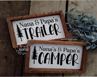 Nana and Papa's Trailer | Nana and Papa's Camper | gift for Grandparents | Grandkids Welcome | Grandma & Grandpa's | Personalized | Rustic