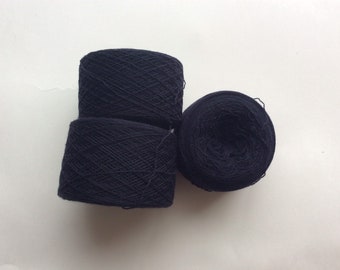 DARK NAVY extra fine merino wool 3586 yards recycled yarn
