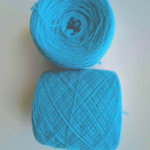 TEAL BLUE 100% cashmere 2602 yards recycled yarn