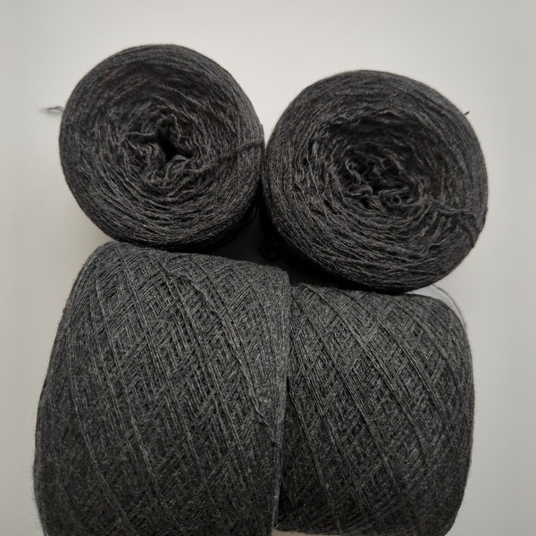 EBONY SLATE extra fine Merino nylon blend 3302 yards recycled yarn