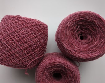 med. DARK ROSE HEATHER 100% Shetland 2664 yards recycled yarn