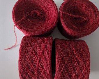 BRICK RED HEATHER 100% cashmere 1564 yards recycled yarn