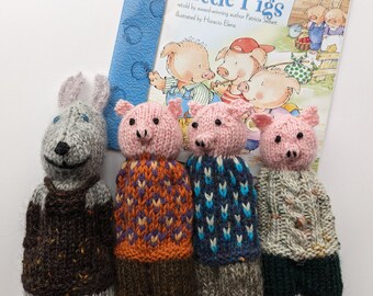 THREE LITTLE PIGS stuffed animal and book gift set Ready to ship