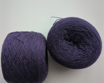 DARK PLUM extra fine Merino wool 2274 yards recycled yarn