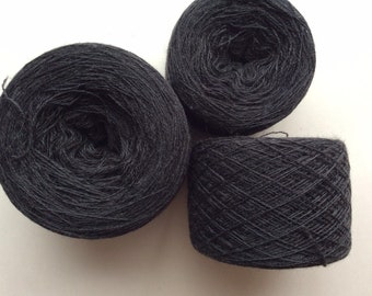 VERY DARK BROWN merino wool 4266 yards recycled yarn