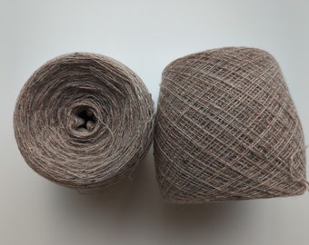 BROWN HEATHER TWEEDY 100% cashmere 2578 yards recycled yarn