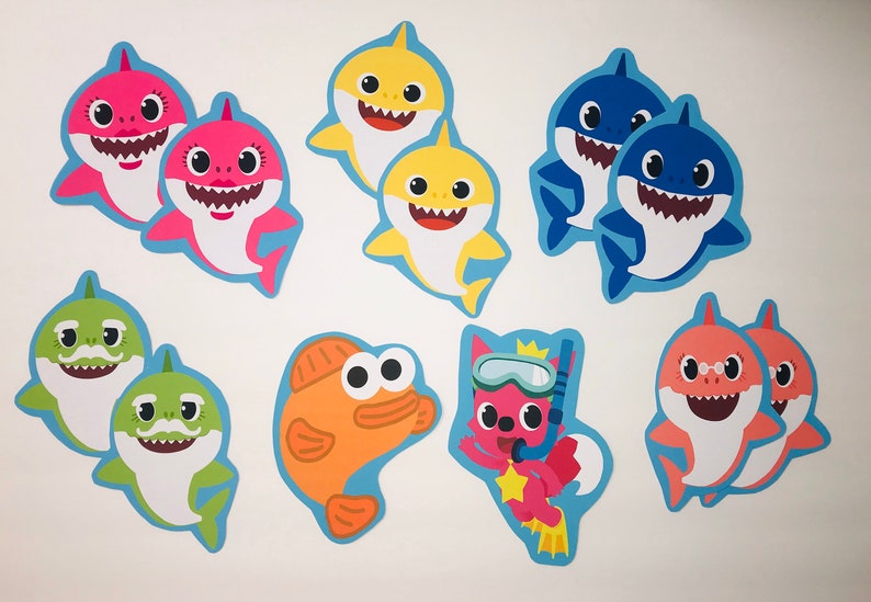 Baby Shark Decorations Baby Shark Characters Cut Outs Baby Shark Baby Shower Theme Doo Doo Cutout Baby Shark Birthday Party Centerpiece Centerpieces Table Decor Home Living Safarni Org