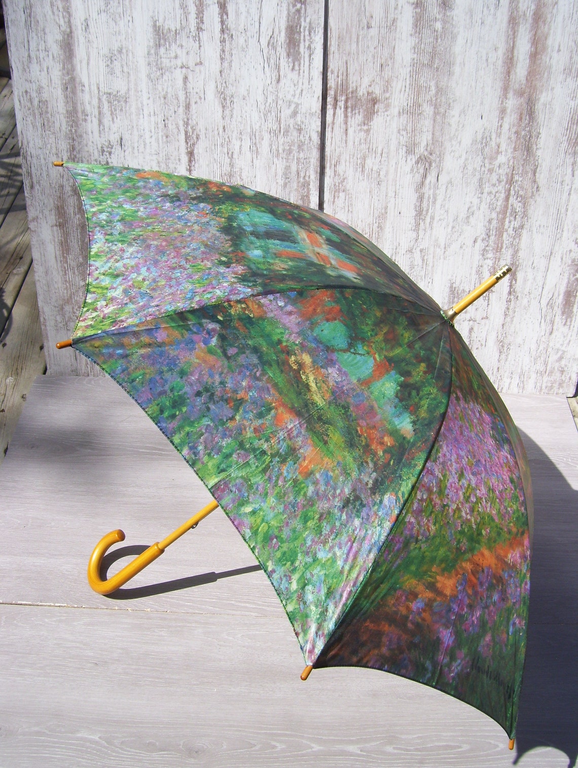 Claude Wooden Handle Umbrella French Garden Art Made By Etsy