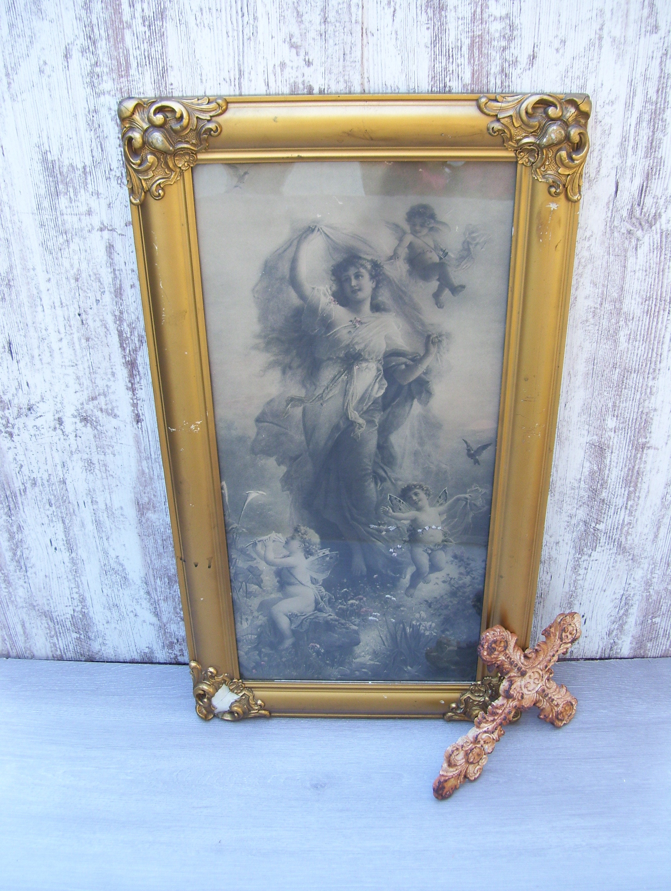 Hans Zatzka Art Nouveau Spring Fantasy Vintage Print Cherubs With