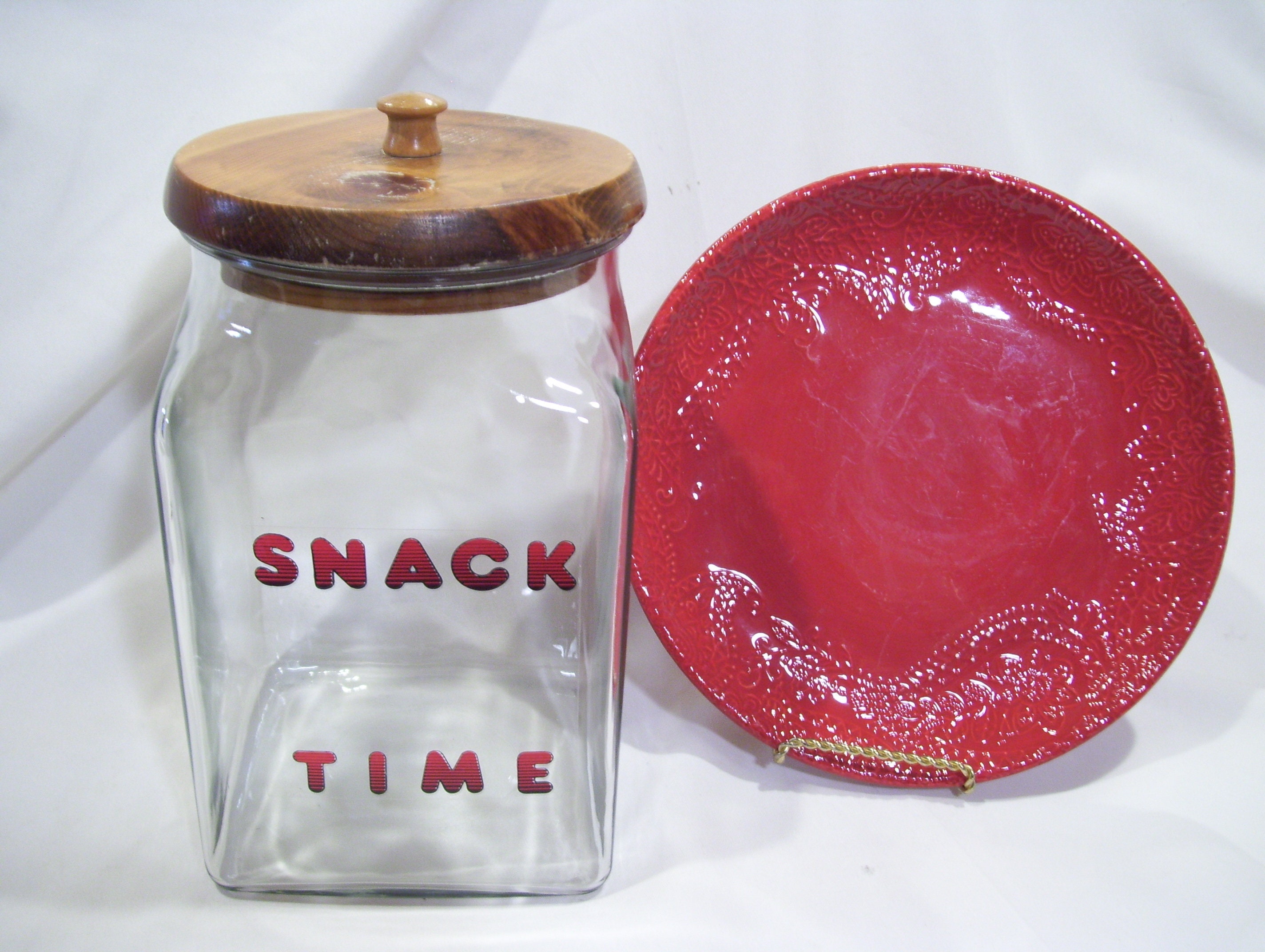 Snack Time Dime Store Large Glass Peanut Container Heavy Glass 