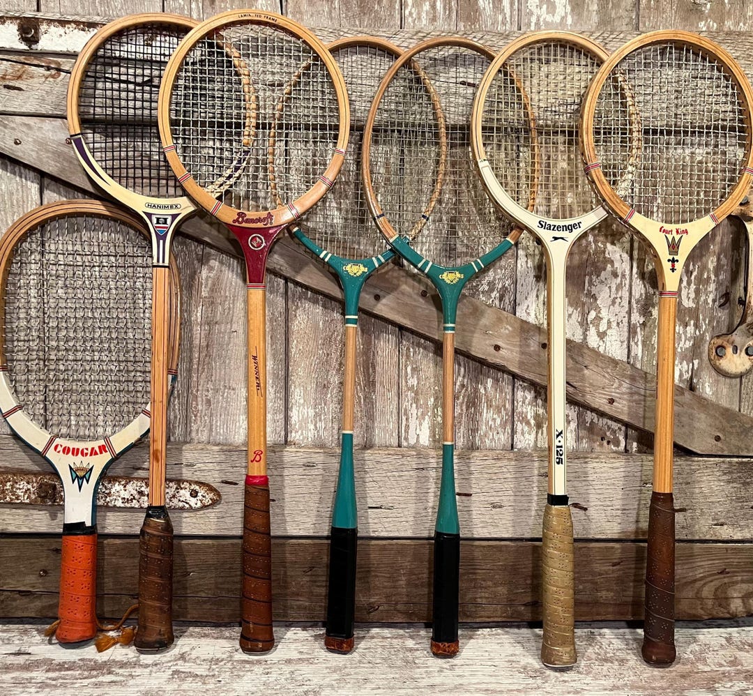 All Wood Racket Wood Squash Racquet Bancroft Hutch Challenge Badminton OR Cougar ...