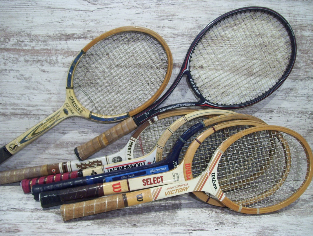 Wood Tennis Racquet Wilson John Mcenroe Dunlop Fred Stolle Etsy