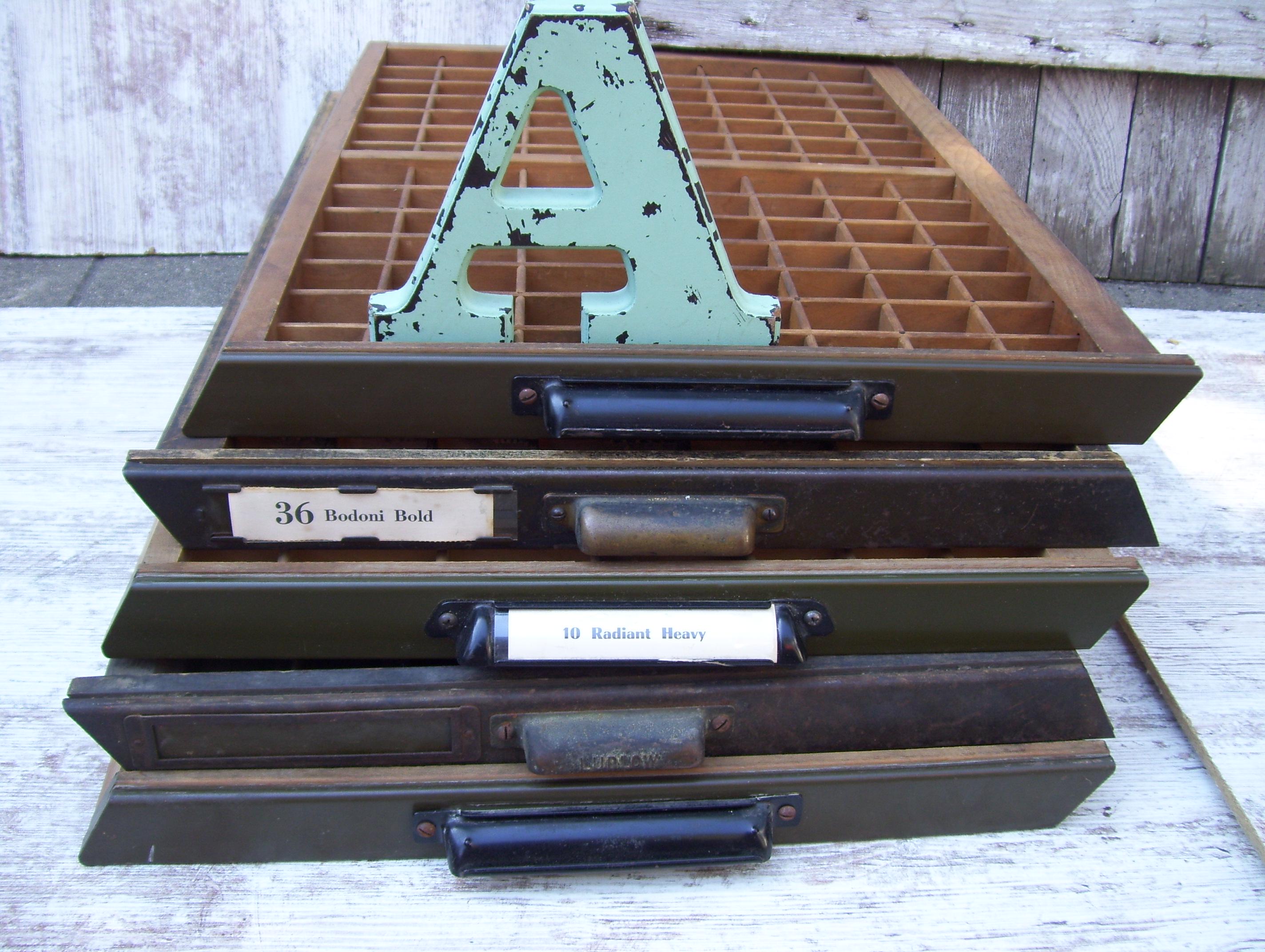 Hamilton Wood Printer Ludlow Typeset Drawer Letterpress With Sections ...