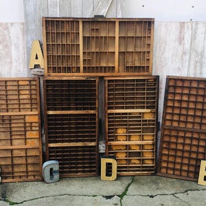 Hamilton Wood Printers Drawer Typeset Wanner Letterpress Printer Tray Wooden Sections YOUR CHOICE Monroe