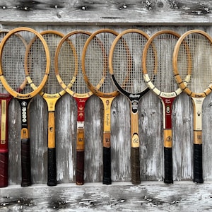 Wood Tennis Racket Wilson Jack Kramer Spalding Pancho Gonzales Stan Smith Tony Trabert Wooden Racquet Sports Decor 35