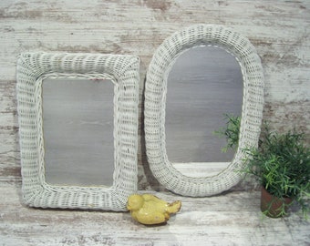 Oval Wicker Mirror Boho Decor Rattan Mirror Bohemian OR White Square Pier 1 Vintage Mirror