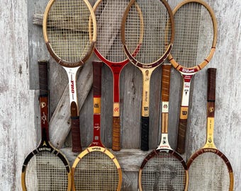 Vintage TAD Davis Imperial Wooden Tennis Racquet, Eclectic Decor