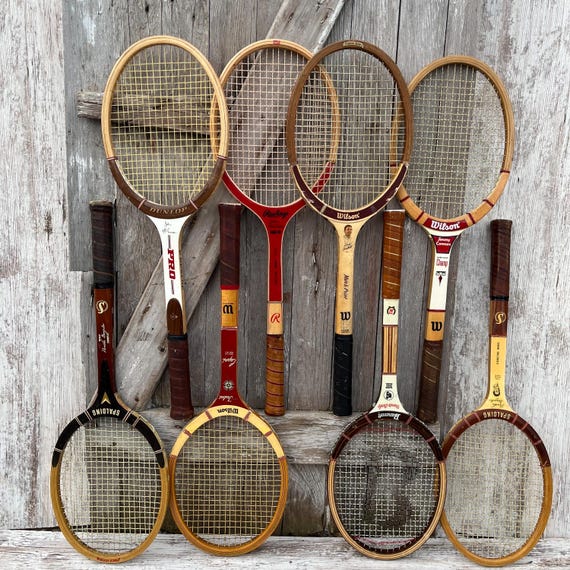 Raquette De Tennis Vintage Wilson Jack Kramer Autographe En Bois, Avec Sa Presse